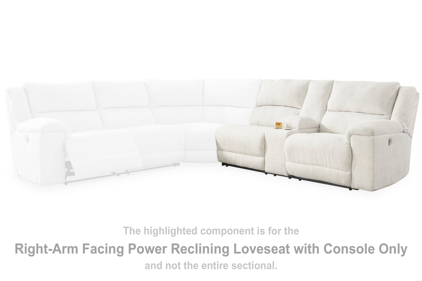 Cassel Furniture Outlet - Ashley Furniture - Keensburg Sectional - RAF DBL REC PWR CON Loveseat / Linen - 6180790