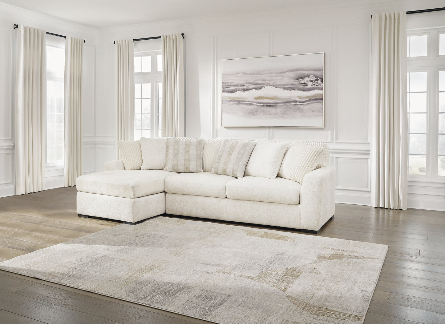 Cassel Furniture Outlet - Ashley Furniture - Chessington Sectional - RAF 2-Piece Sectional with Chaise / Ivory - 61904S1