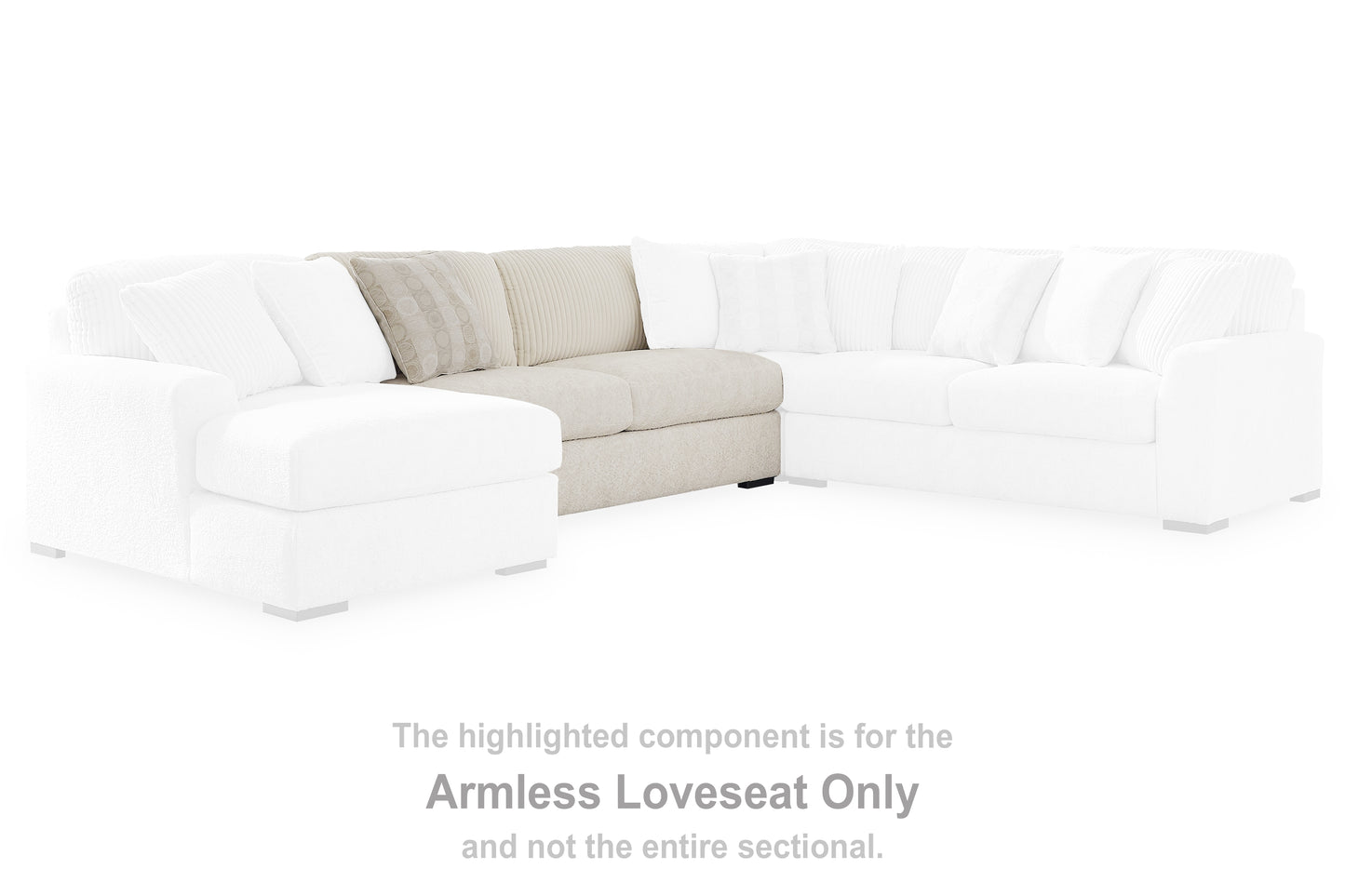 Cassel Furniture Outlet - Ashley Furniture - Chessington Sectional - Armless Loveseat / Ivory - 6190434