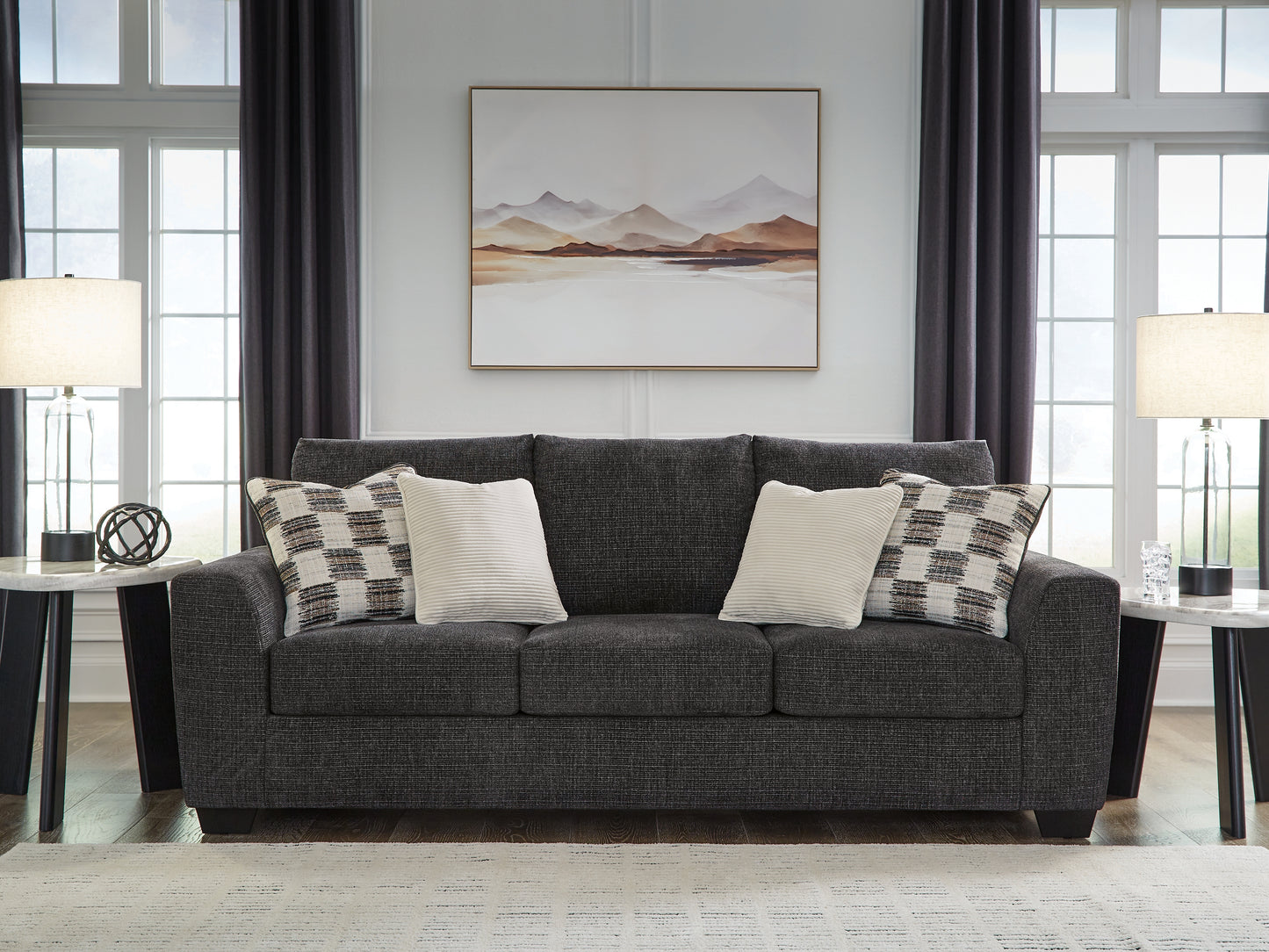 Cassel Furniture Outlet - Ashley Furniture - Loreo Living Room - Sofa / Ebony - 6310138