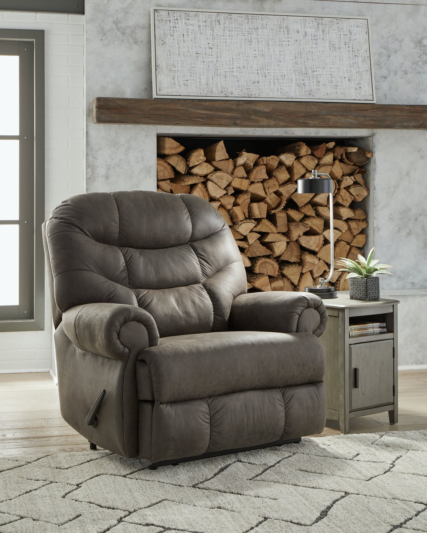 Cassel Furniture Outlet - Ashley Furniture - Camera Time Living Room - Zero Wall Recliner / Gunmetal - 6570729