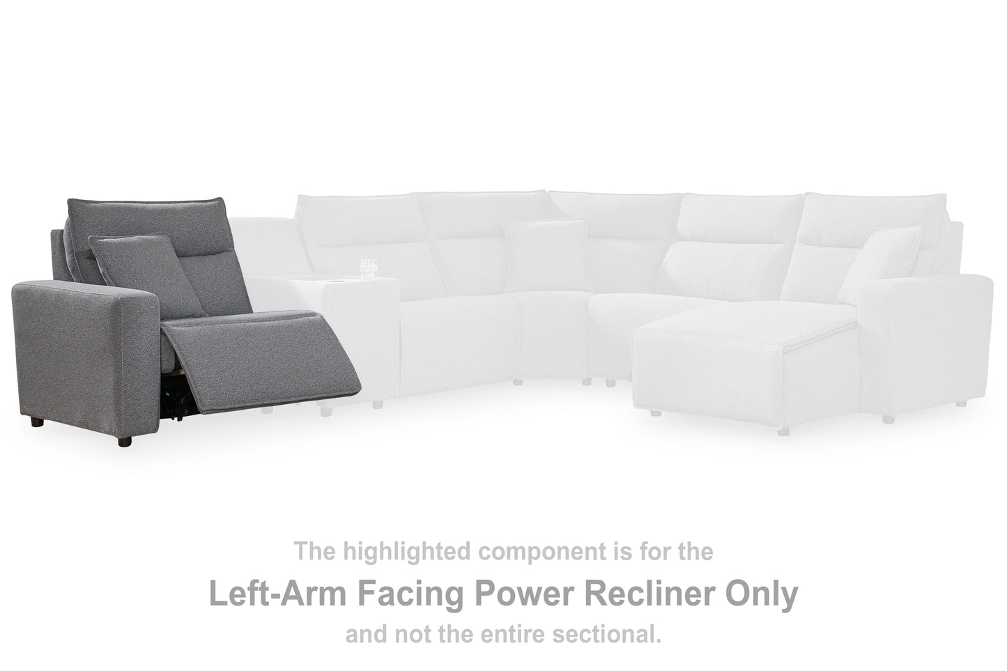 Cassel Furniture Outlet - Ashley Furniture - ModMax II Sectional - LAF Zero Wall Power Recliner / Salt and Pepper - 6590658