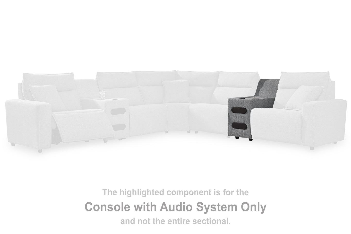 Cassel Furniture Outlet - Ashley Furniture - ModMax II Sectional - Console with Audio System / Salt and Pepper - 6590660