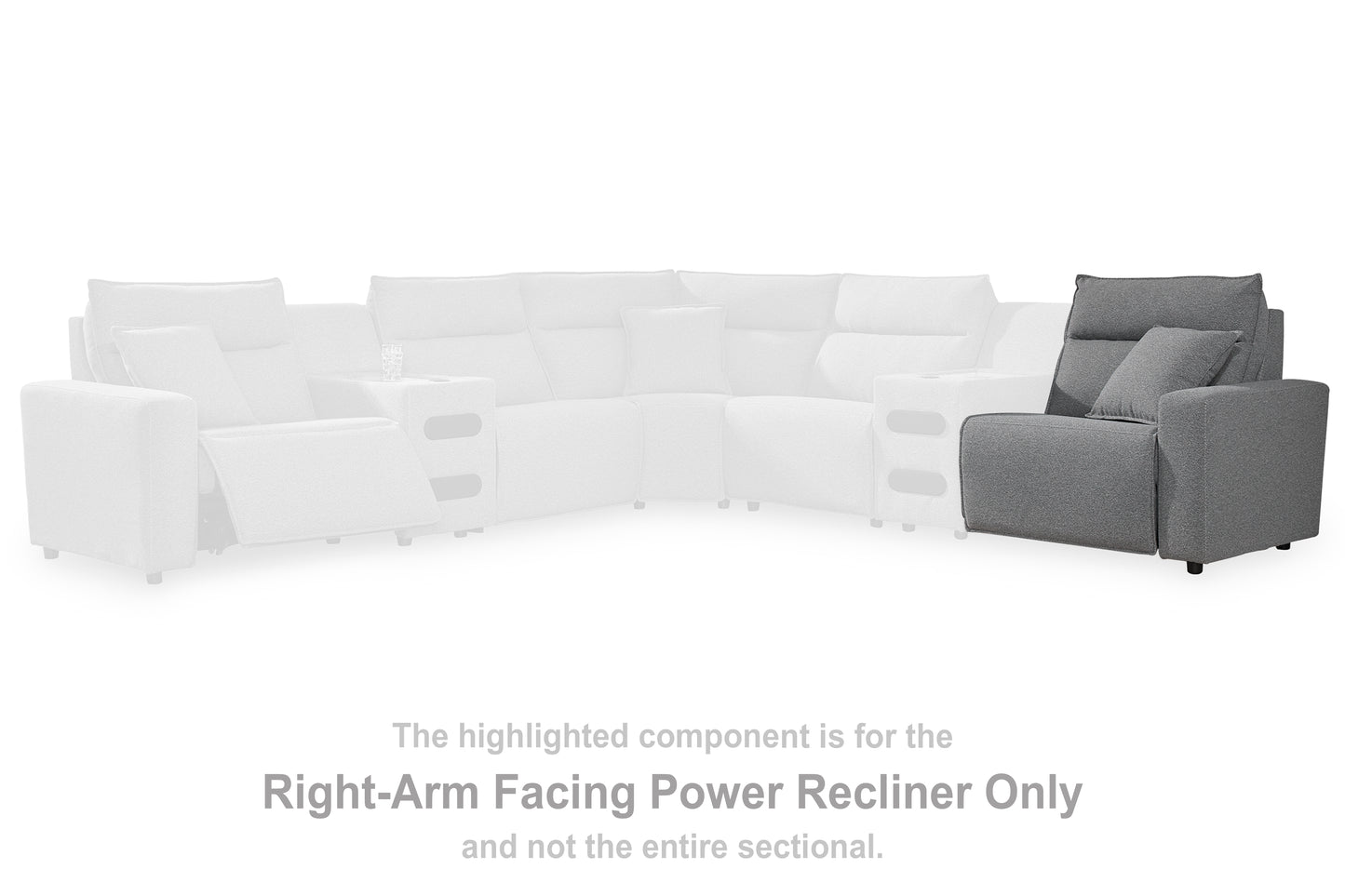 Cassel Furniture Outlet - Ashley Furniture - ModMax II Sectional - RAF Zero Wall Power Recliner / Salt and Pepper - 6590662