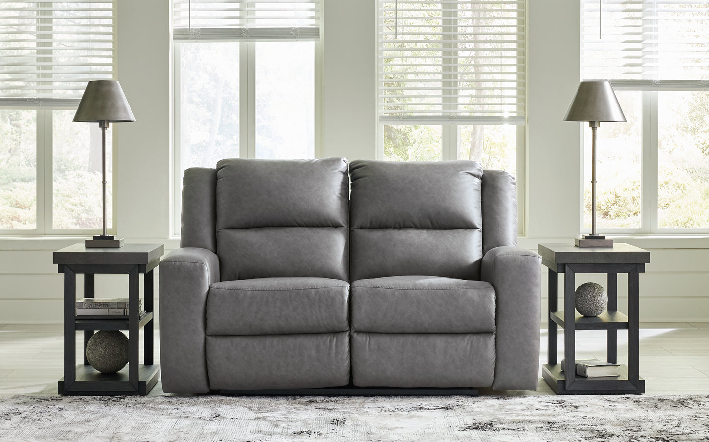 Cassel Furniture Outlet - Ashley Furniture - Brixworth Living Room - Reclining Loveseat / Slate - 6910686