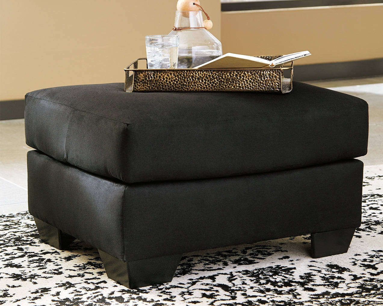 Cassel Furniture Outlet - Ashley Furniture - Darcy Living Room - Ottoman / Black - 7500814