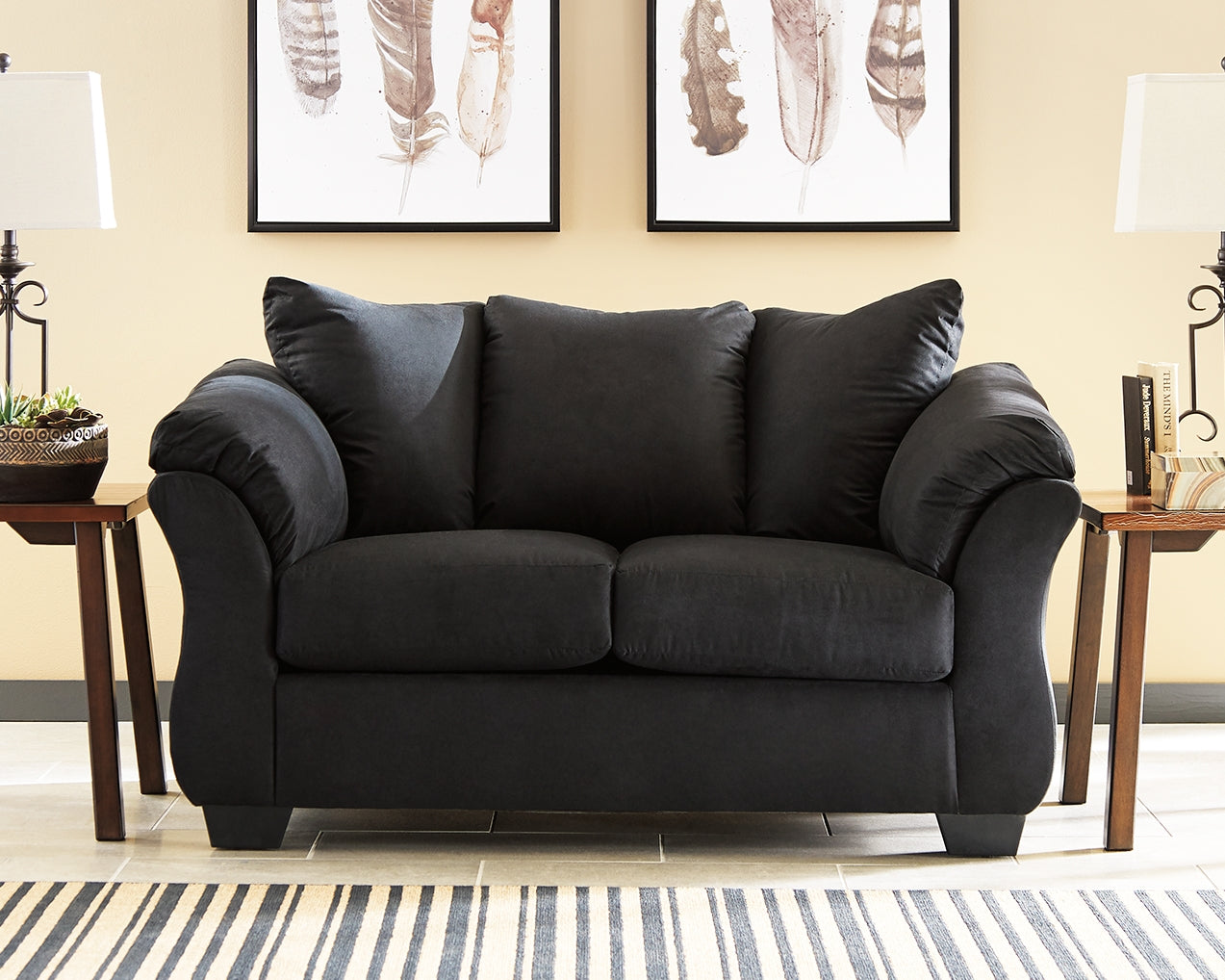 Cassel Furniture Outlet - Ashley Furniture - Darcy Living Room - Loveseat / Black - 7500835
