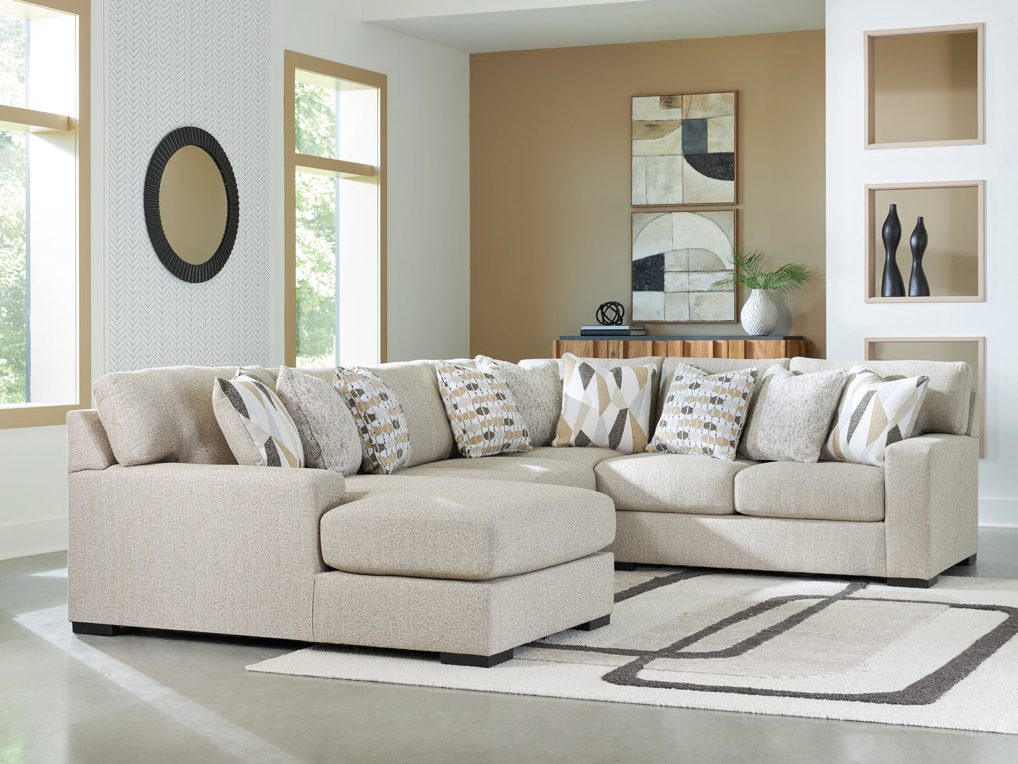 Cassel Furniture Outlet - Ashley Furniture - Laurelgrove Sectional - RAF 2-Piece Sectional Sofa Chaise / Pebble - 75105S3