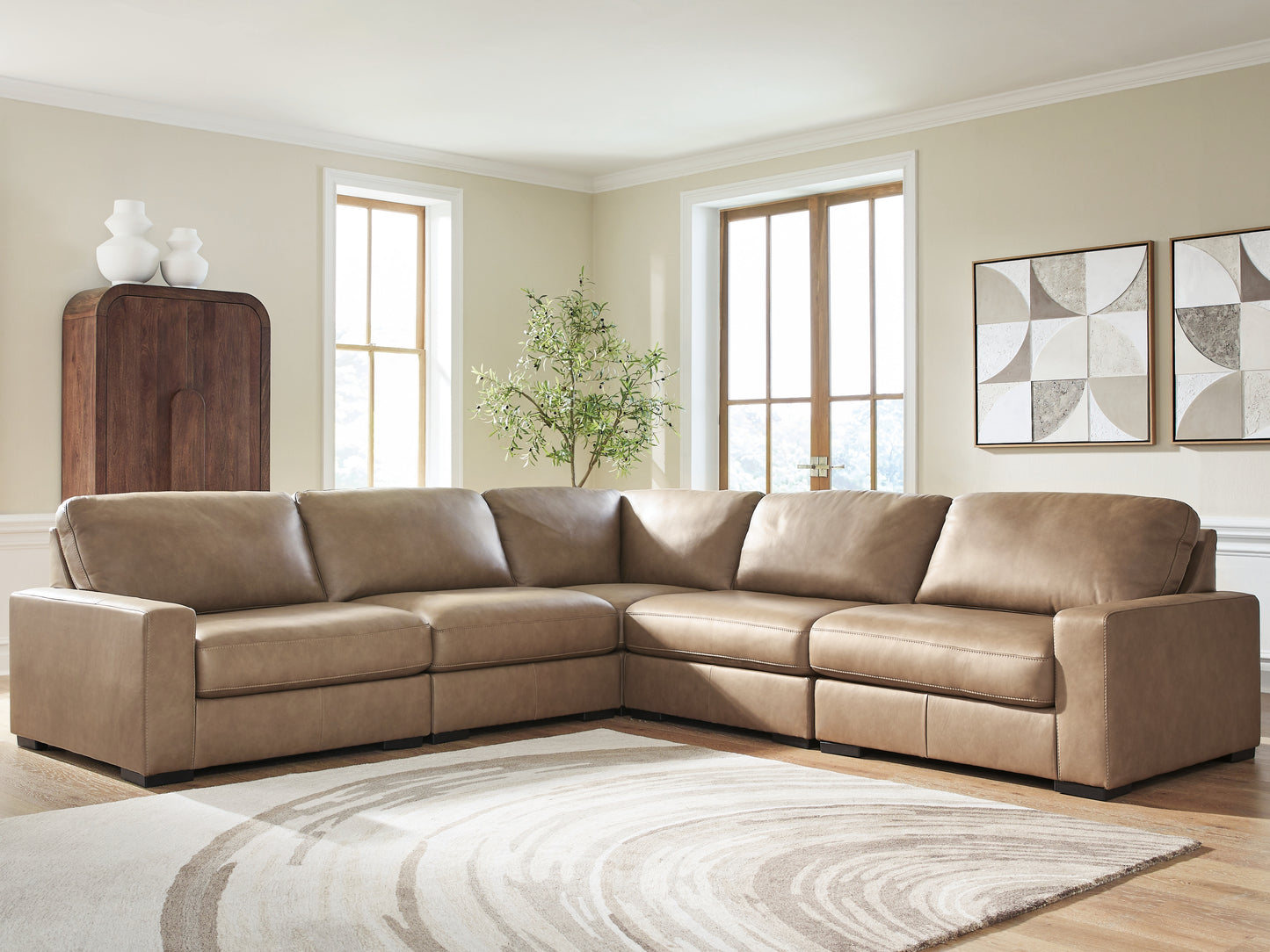 Cassel Furniture Outlet - Ashley Furniture - Veronella Sectional - RAF 5-Piece Sectional / Sahara - 76106S17
