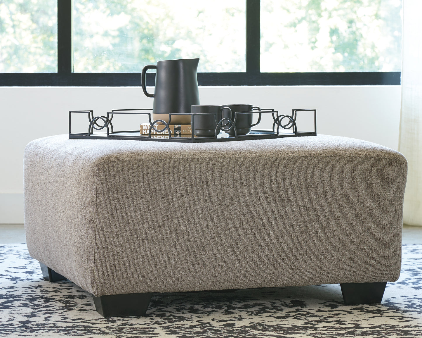 Cassel Furniture Outlet - Ashley Furniture - Ballinasloe Living Room - Oversized Accent Ottoman / Platinum - 8070208