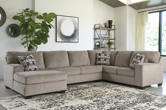 Cassel Furniture Outlet - Ashley Furniture - Ballinasloe Sectional - LAF 3-Piece Sectional with Chaise / Smoke - 80703S2