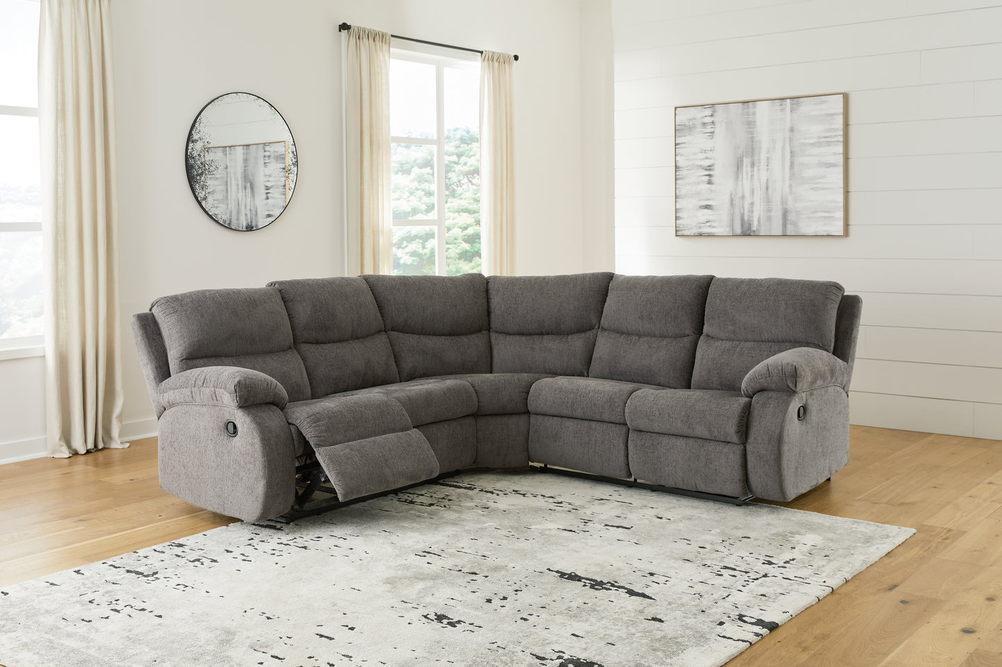 Cassel Furniture Outlet - Ashley Furniture - Museum Sectional - 2-Piece Reclining Sectional / Pewter - 81807S2