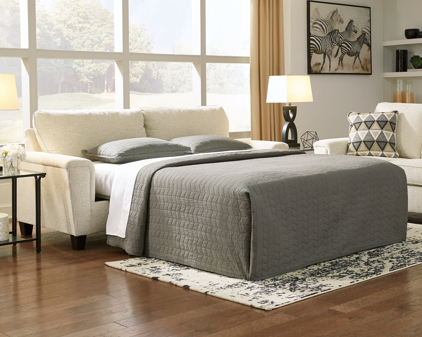 Cassel Furniture Outlet - Ashley Furniture - Abinger Living Room - Queen Sofa Sleeper / Natural - 8390439