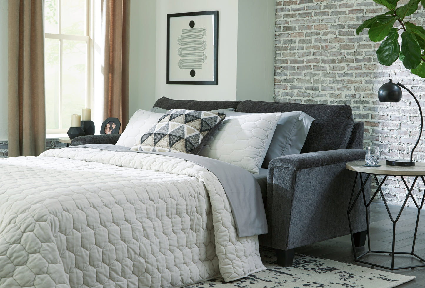 Cassel Furniture Outlet - Ashley Furniture - Abinger Living Room - Queen Sofa Sleeper / Smoke - 8390539