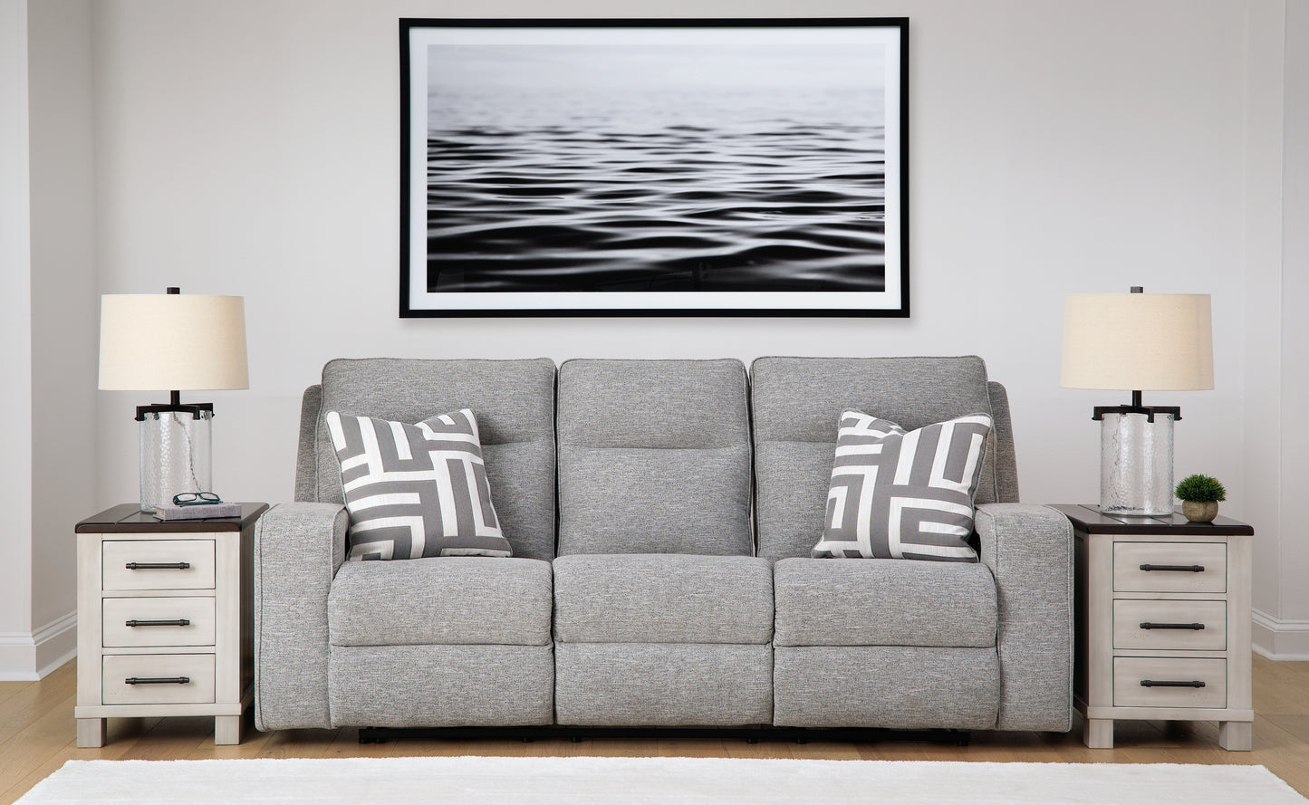 Cassel Furniture Outlet - Ashley Furniture - Biscoe Living Room - PWR REC Sofa with ADJ Headrest / Pewter - 9050315