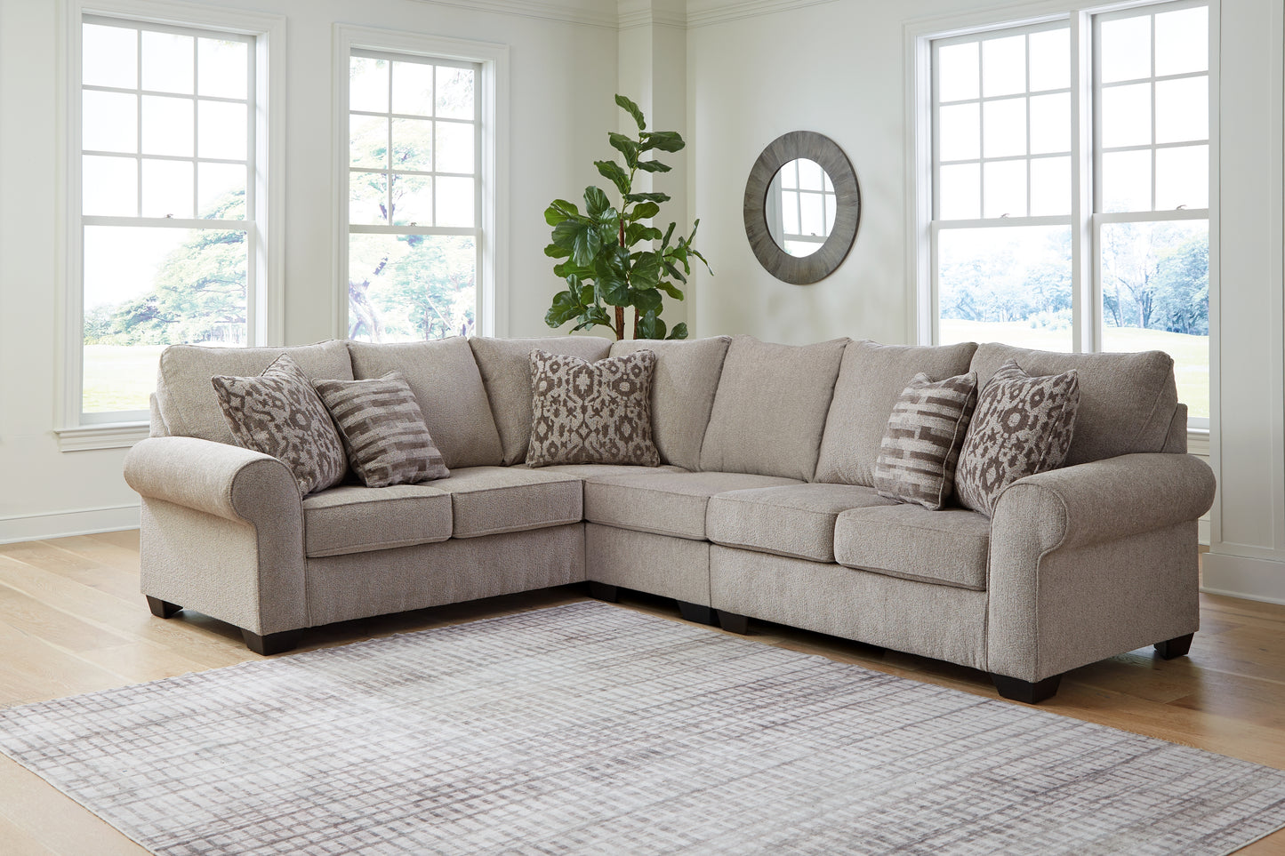 Cassel Furniture Outlet - Ashley Furniture - Claireah Sectional - LAF 3-Piece Sectional / Umber - 90603S3