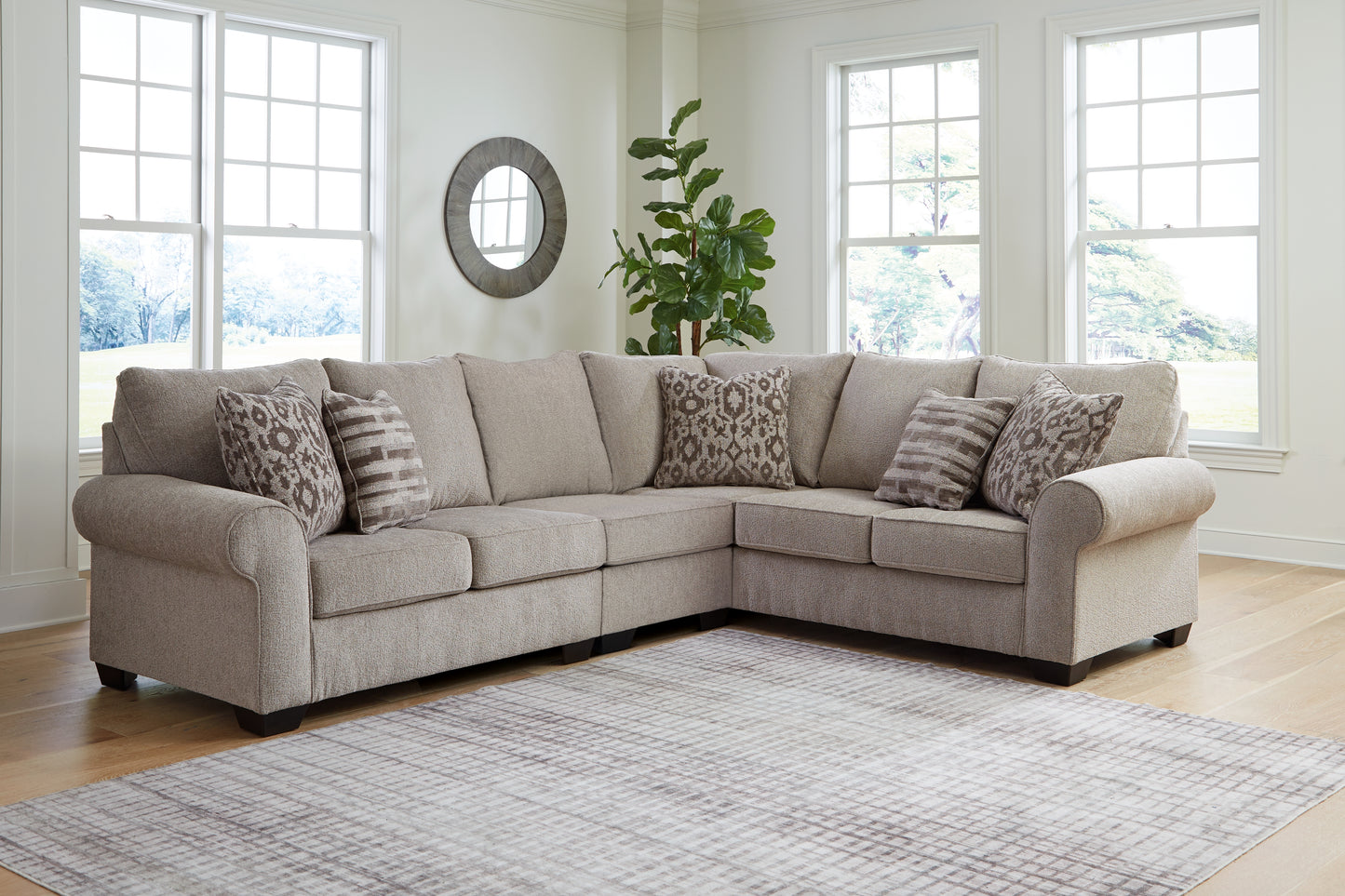Cassel Furniture Outlet - Ashley Furniture - Claireah Sectional - RAF 3-Piece Sectional / Umber - 90603S4