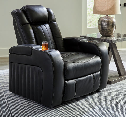 Cassel Furniture Outlet - Ashley Furniture - Caveman Den Living Room - PWR Recliner/ADJ Headrest / Midnight - 9070313