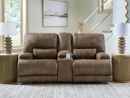 Cassel Furniture Outlet - Ashley Furniture - Beckley Place Living Room - PWR REC Loveseat/CON/ADJ HDRST / Earth - PC9180218