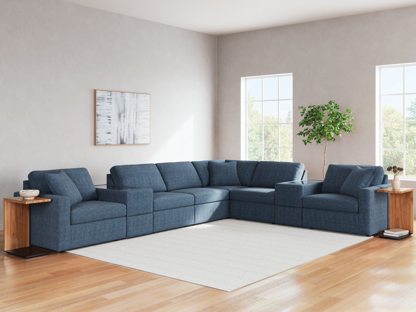 Cassel Furniture Outlet - Ashley Furniture - Modmax Sectional - RAF 8-Piece Sectional / Ink - 92101S11
