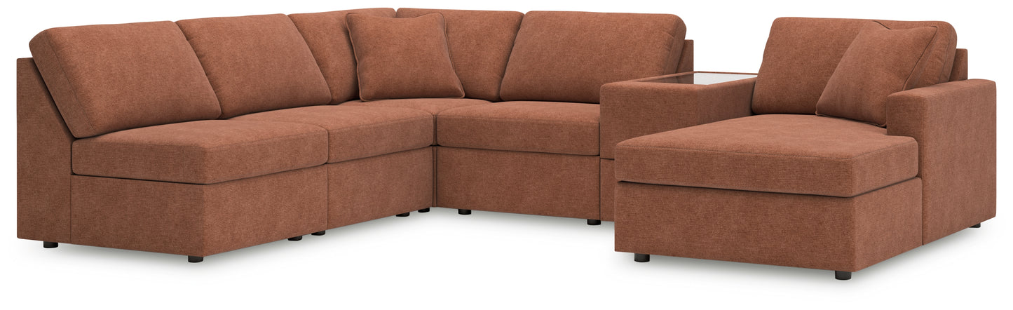 Cassel Furniture Outlet - Ashley Furniture - Modmax Sectional - 6-Piece Sectional with Chaise and Storage Console / Spice - 92102S22