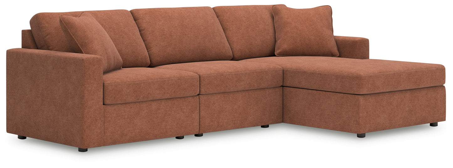 Cassel Furniture Outlet - Ashley Furniture - Modmax Sectional - RAF 3-Piece Sectional with Chaise / Spice - 92102S18