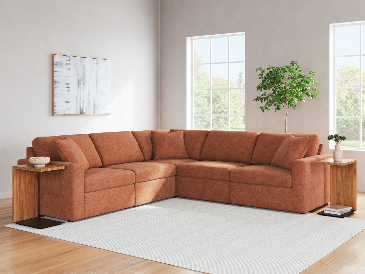 Cassel Furniture Outlet - Ashley Furniture - Modmax Sectional - RAF 5-Piece Sectional / Spice - 92102S6