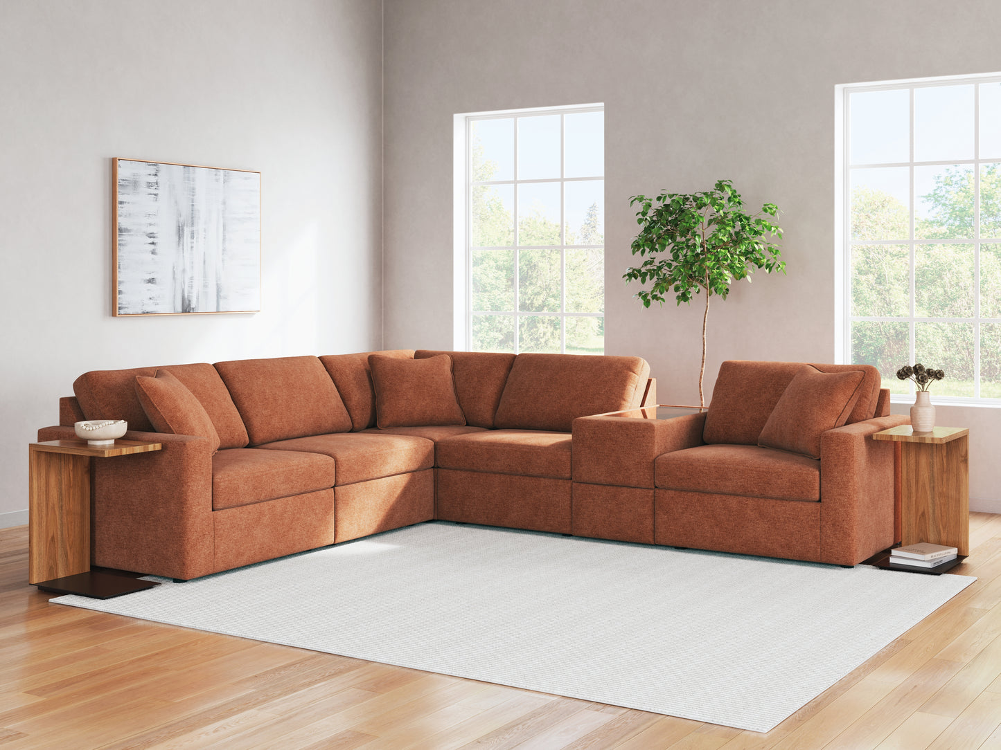 Cassel Furniture Outlet - Ashley Furniture - Modmax Sectional - RAF 6-Piece Sectional / Spice - 92102S7