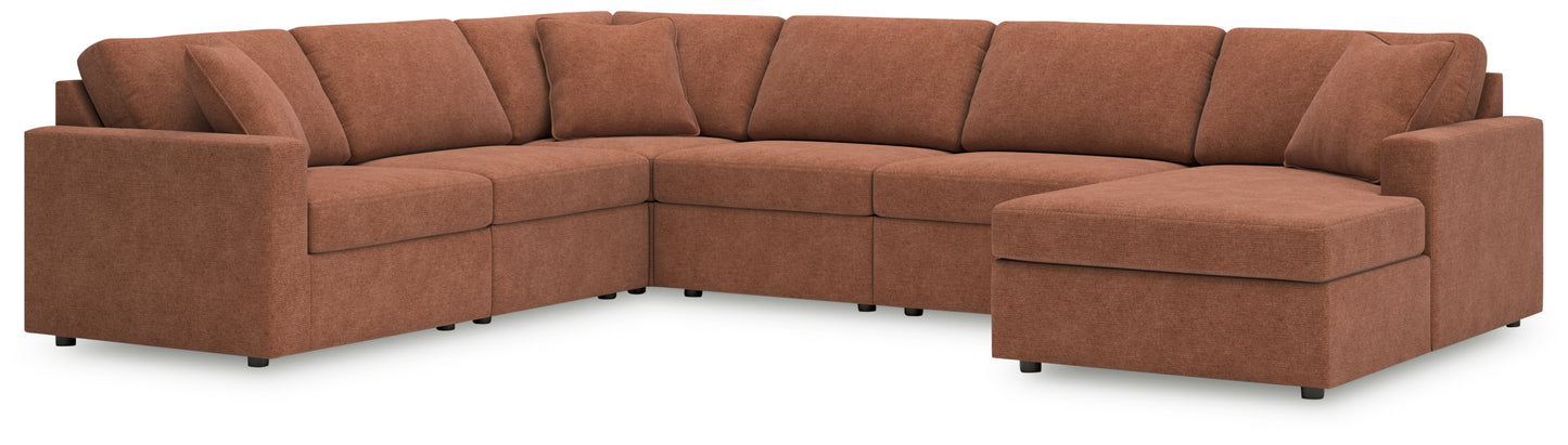Cassel Furniture Outlet - Ashley Furniture - Modmax Sectional - RAF 6-Piece Sectional with Chaise / Spice - 92102S46