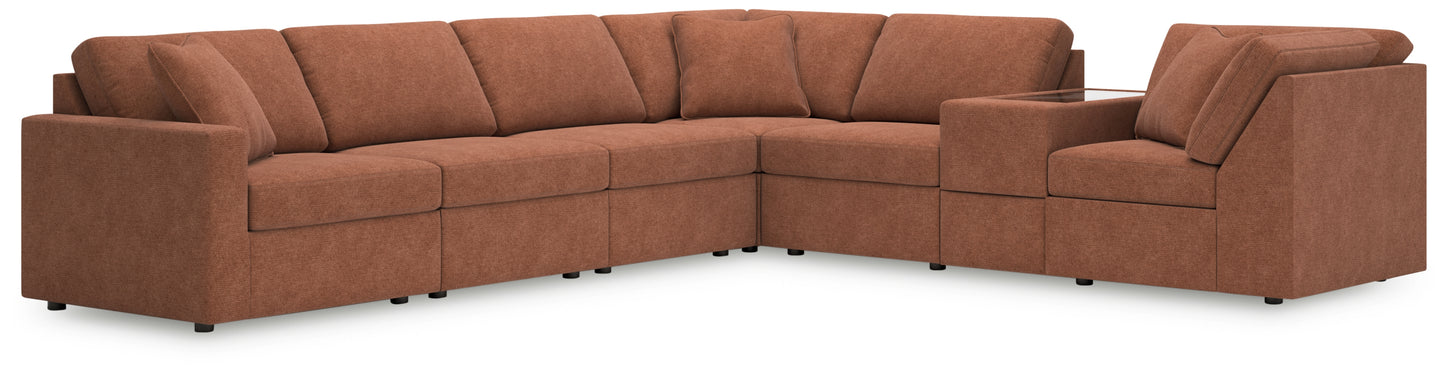 Cassel Furniture Outlet - Ashley Furniture - Modmax Sectional - 7-Piece Sectional with Storage Console / Spice - 92102S32