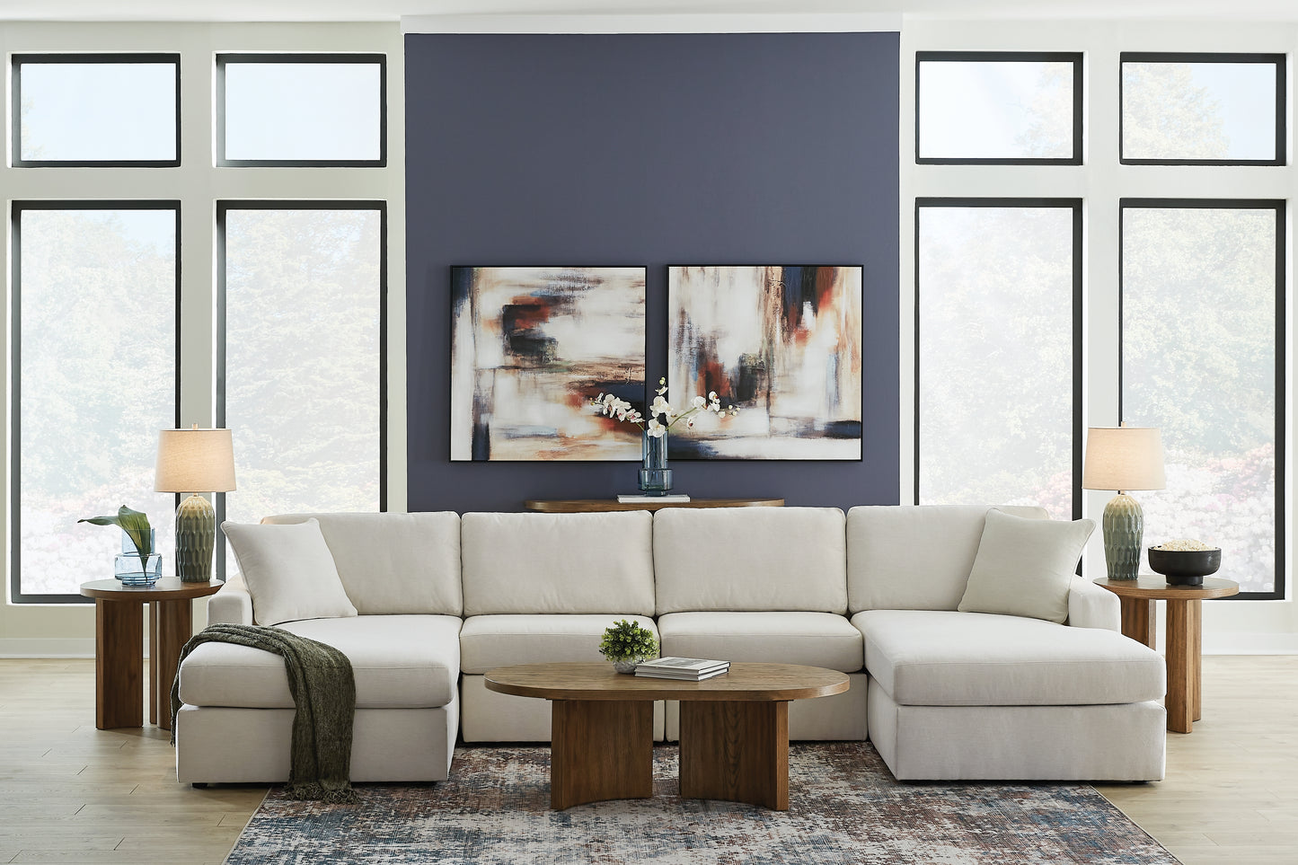 Cassel Furniture Outlet - Ashley Furniture - Modmax Sectional - RAF 4-Piece Sectional with Chaise / Oyster - 92103S19