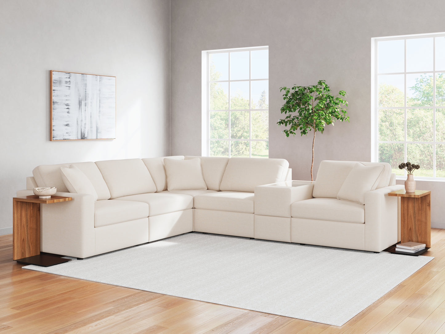 Cassel Furniture Outlet - Ashley Furniture - Modmax Sectional - RAF 6-Piece Sectional / Oyster - 92103S7