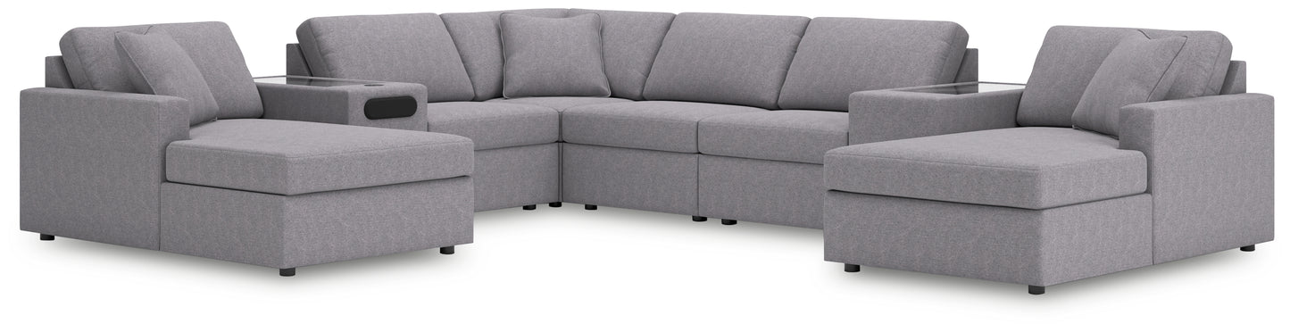 Cassel Furniture Outlet - Ashley Furniture - Modmax Sectional - RAF 8-Piece Sectional with Chaise / Granite - 92104S31