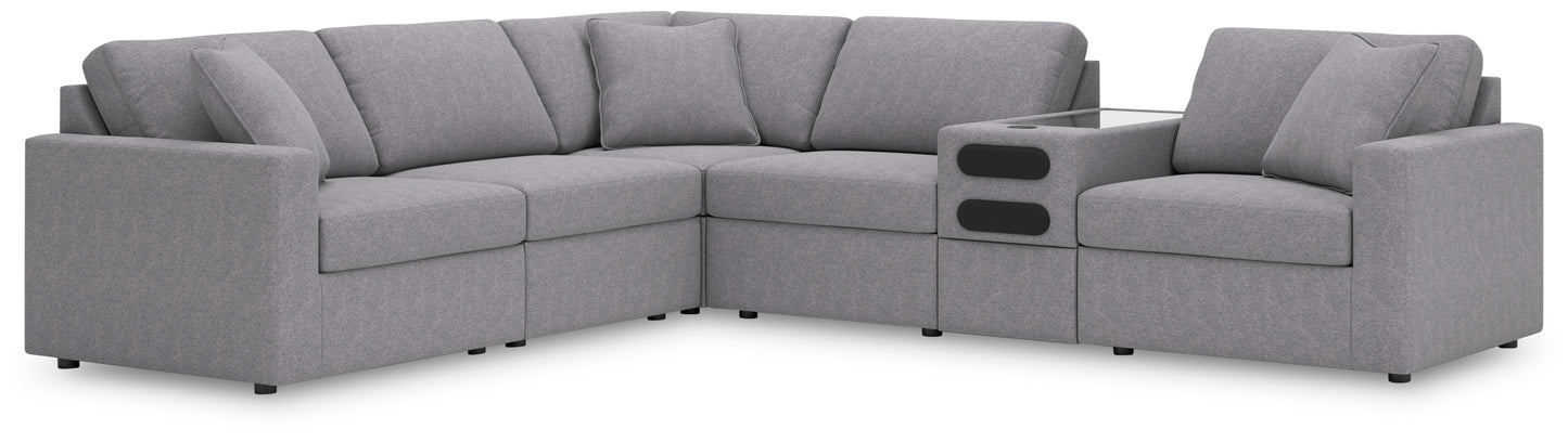 Cassel Furniture Outlet - Ashley Furniture - Modmax Sectional - RAF 6-Piece Sectional / Granite - 92104S14
