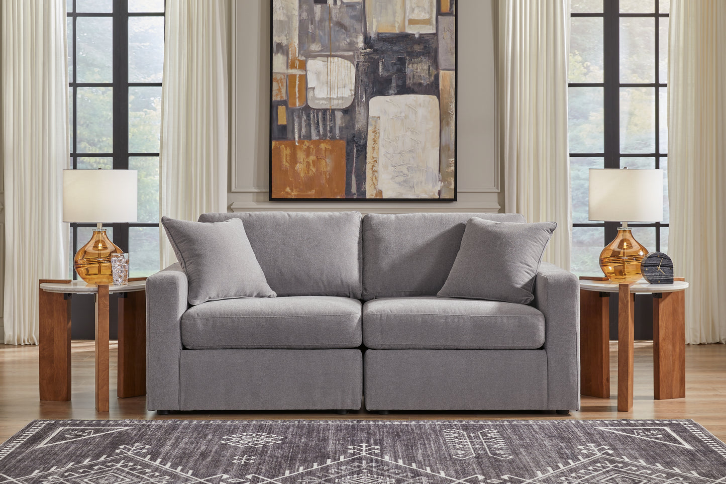 Cassel Furniture Outlet - Ashley Furniture - Modmax Sectional - RAF 2-Piece Sectional / Granite - 92104S1
