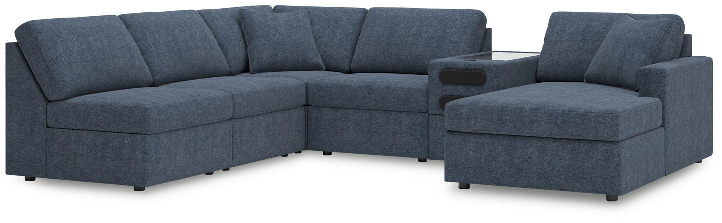 Cassel Furniture Outlet - Ashley Furniture - Modmax Sectional - 6-Piece Sectional with Chaise and Audio Console / Ink - 92121S25