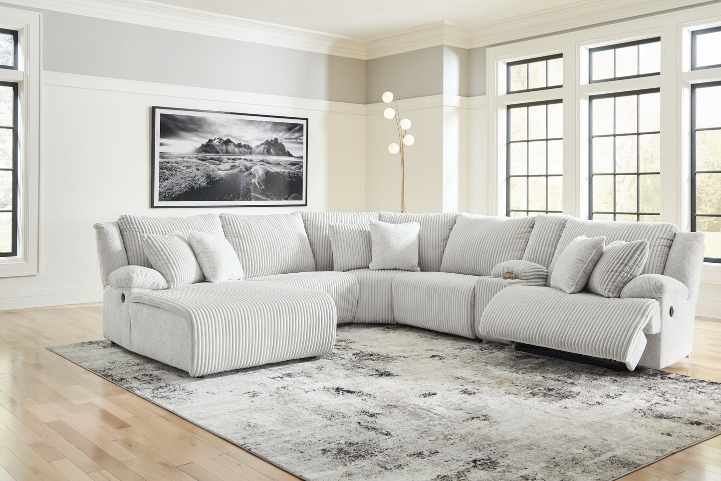 Cassel Furniture Outlet - Ashley Furniture - Top Tier Sectional - 6-Piece Reclining Sectional with Chaise / Alloy - 92706S2