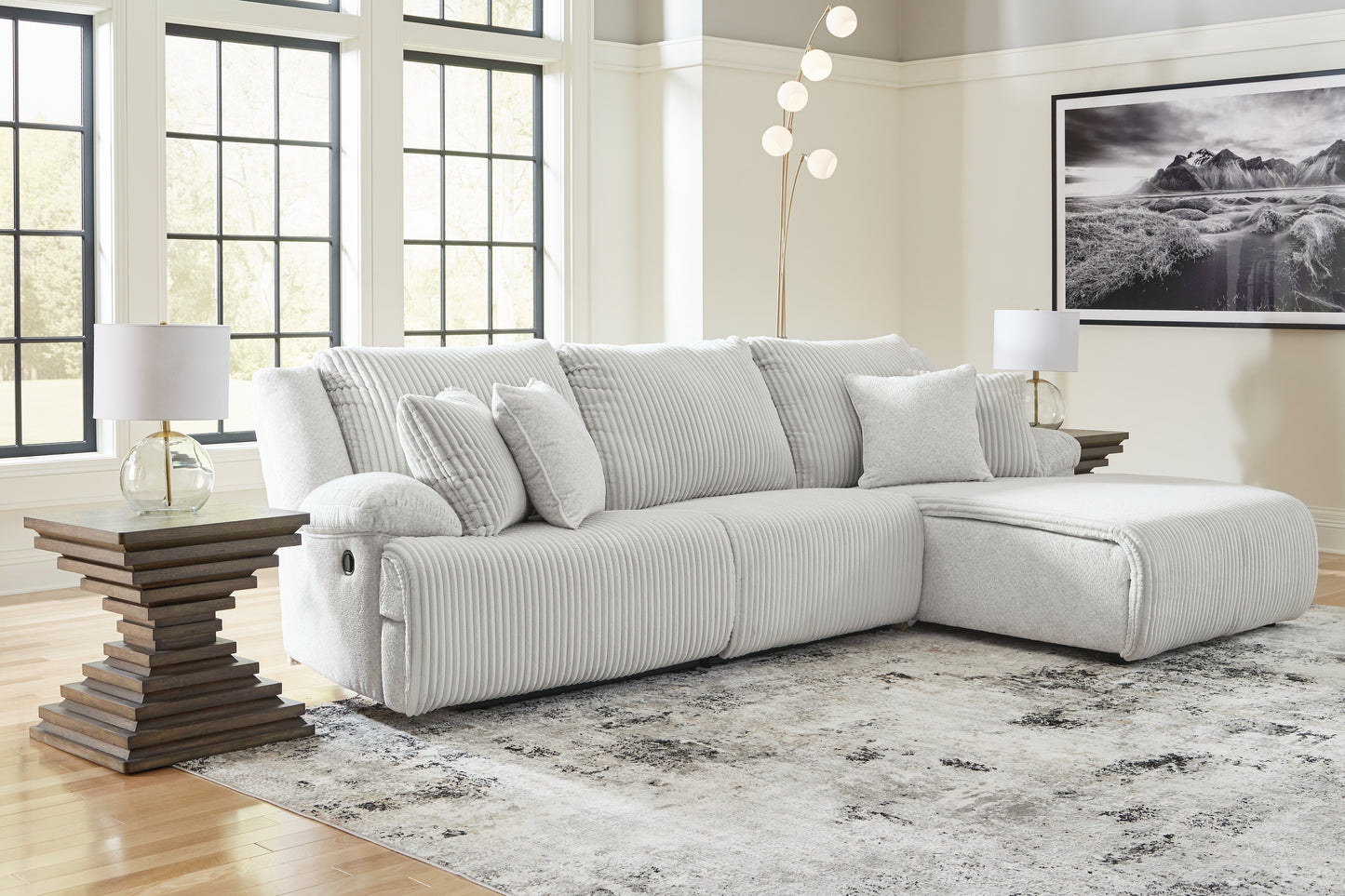Cassel Furniture Outlet - Ashley Furniture - Top Tier Sectional - 3-Piece Sectional Sofa Chaise / Alloy - 92706S6