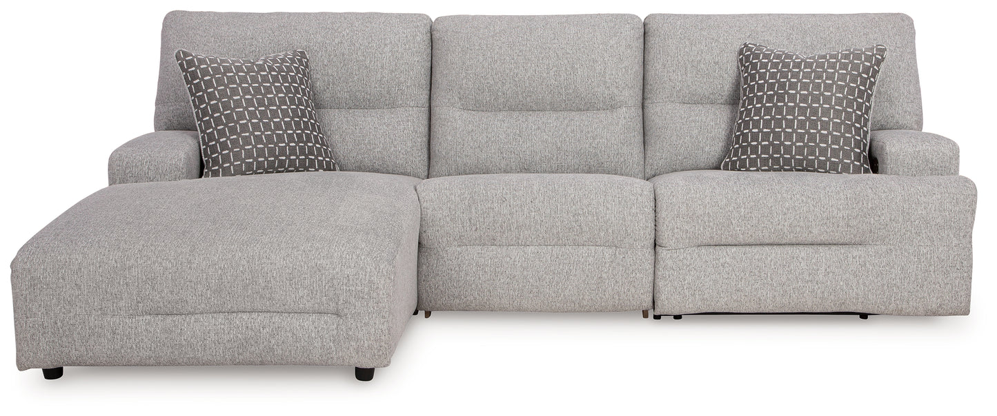 Cassel Furniture Outlet - Ashley Furniture - Acklen Place Sectional - 3-Piece Power Reclining Sectional / Pewter - 93605S7