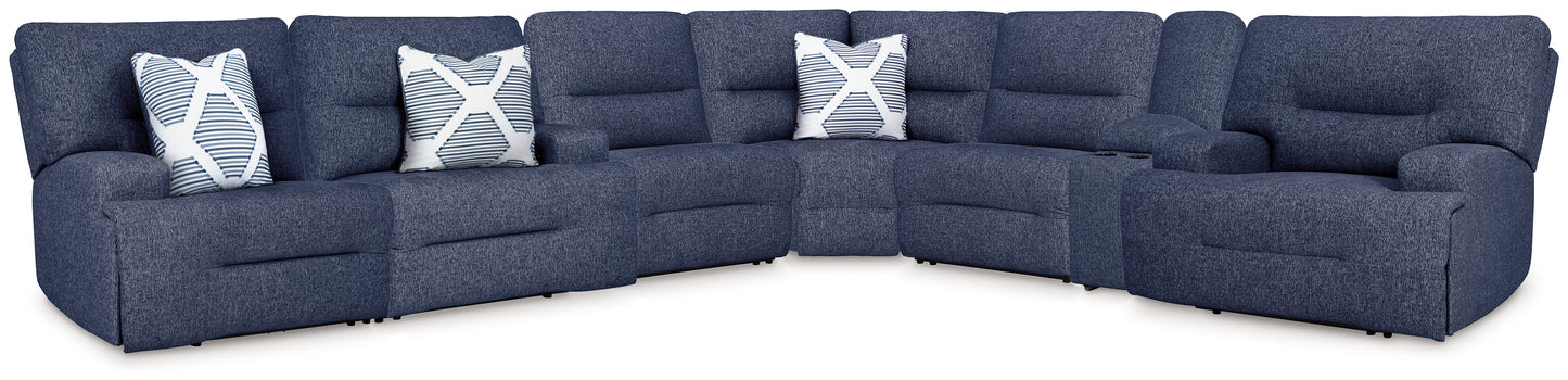 Cassel Furniture Outlet - Ashley Furniture - Acklen Place Sectional - 7-Piece Power Reclining Sectional / Navy - 93607S8