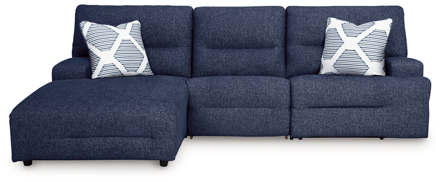 Cassel Furniture Outlet - Ashley Furniture - Acklen Place Sectional - 3-Piece Power Reclining Sectional / Navy - 93607S7