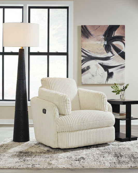 Cassel Furniture Outlet - Ashley Furniture - Tie-Breaker Living Room - Swivel Glider Recliner / Ivory - 9490261