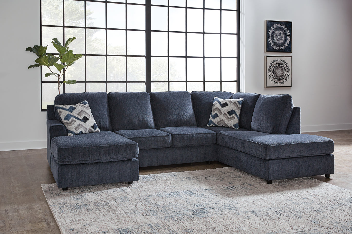 Cassel Furniture Outlet - Ashley Furniture - Albar Place Sectional - LAF 2-Piece Sectional / Cobalt - 95302S1