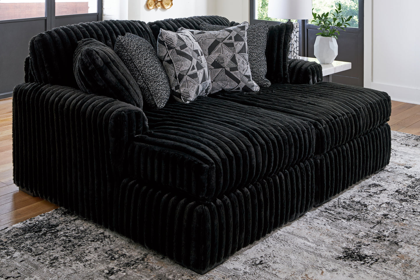 Cassel Furniture Outlet - Ashley Furniture - Midnight-Madness Sectional - RAF Super Chaise / Onyx - 98103S8