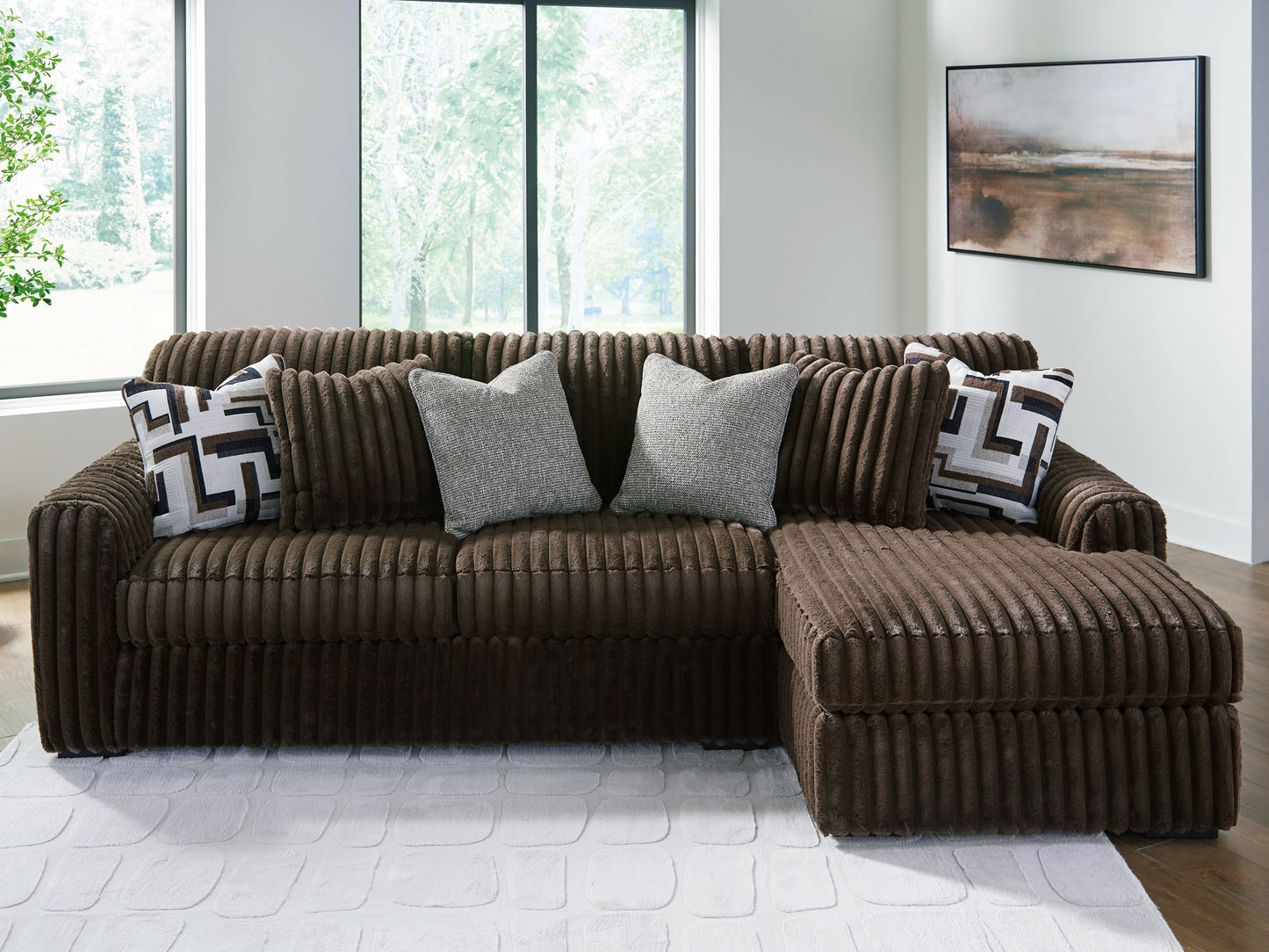 Cassel Furniture Outlet - Ashley Furniture - Midnight-Madness Sectional - LAF 2-Piece Sectional Sofa with Chaise / Chocolate - 98104S2
