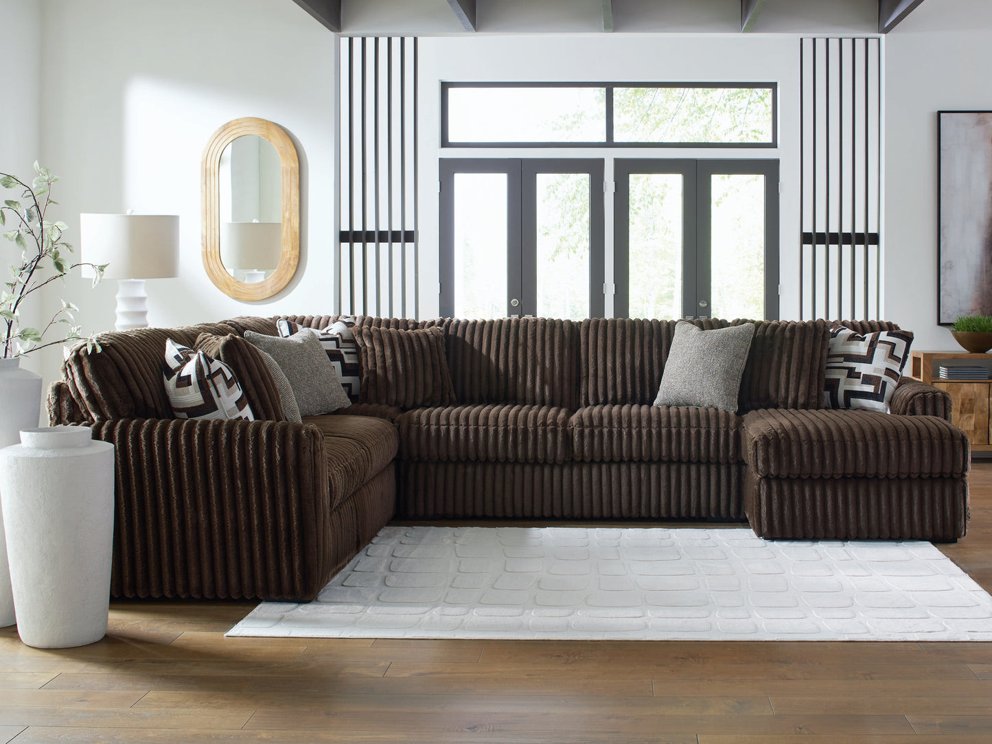 Cassel Furniture Outlet - Ashley Furniture - Midnight-Madness Sectional - LAF 4-Piece Sectional with Chaise / Chocolate - 98104S3