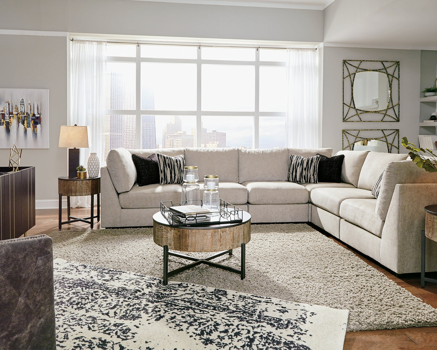 Cassel Furniture Outlet - Ashley Furniture - Kellway Sectional - 6-Piece Sectional / Bisque - 98707S3