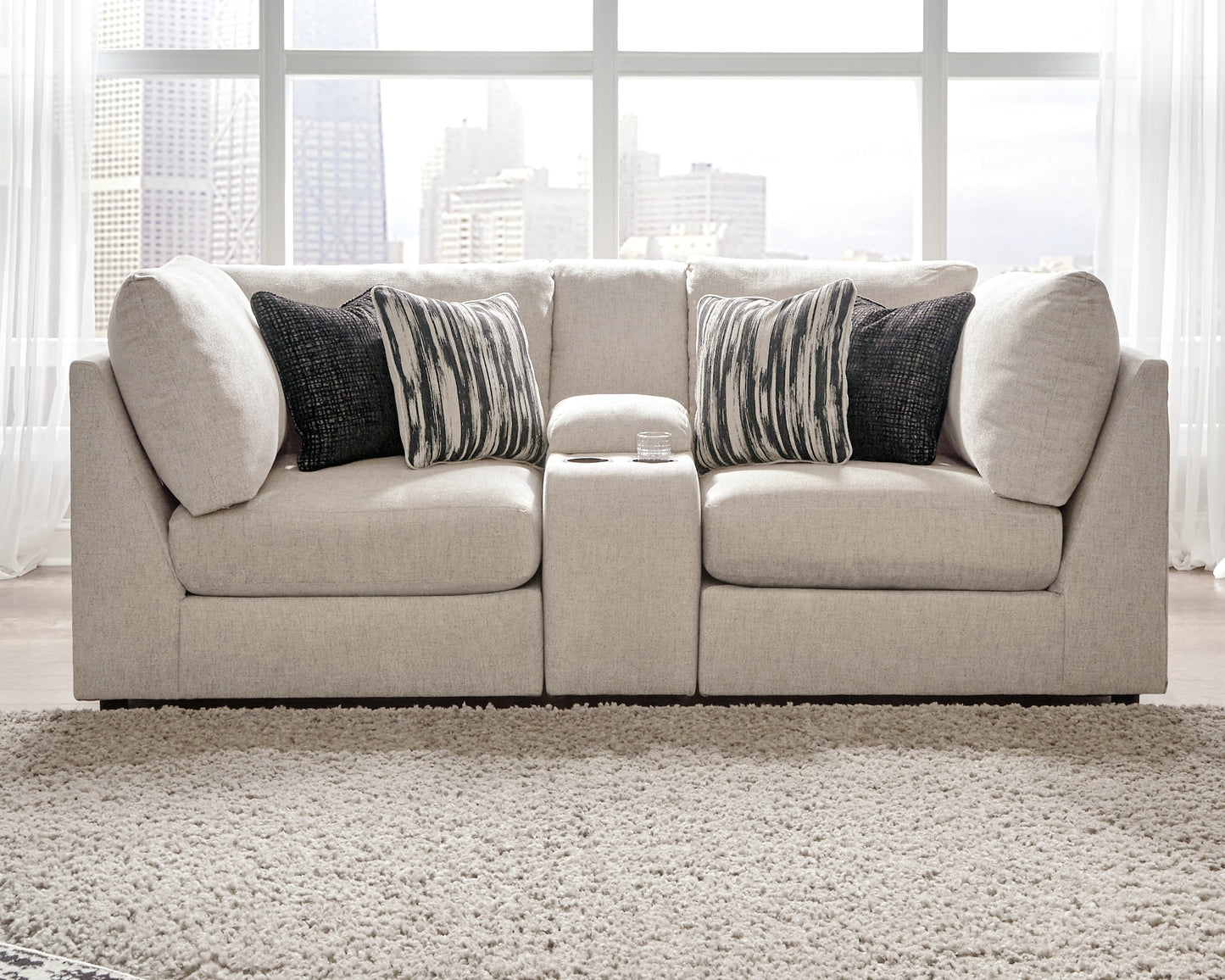 Cassel Furniture Outlet - Ashley Furniture - Kellway Sectional - 3-Piece Sectional Loveseat / Bisque - 98707S8