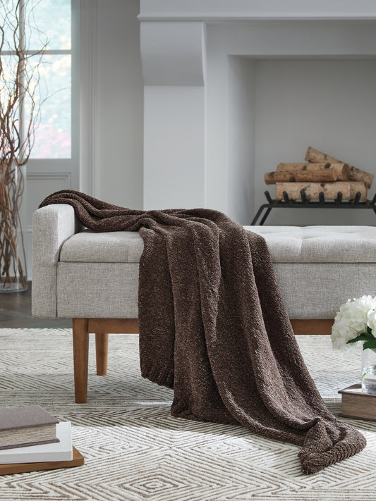 Cassel Furniture Outlet - Ashley Furniture - Anawood Throw (Set of 3) - Throw (3/CS) / Brown - A1001098