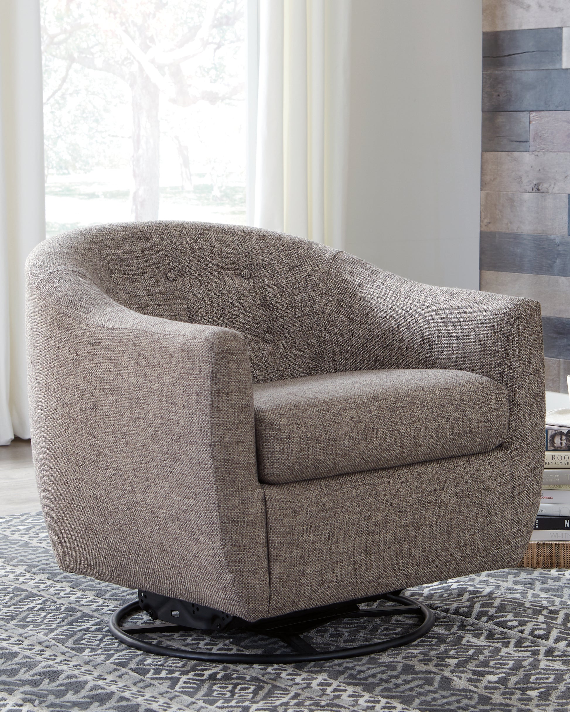 Cassel Furniture Outlet - Ashley Furniture - Upshur Accent Chair - Swivel Glider Accent Chair / Taupe - A3000003